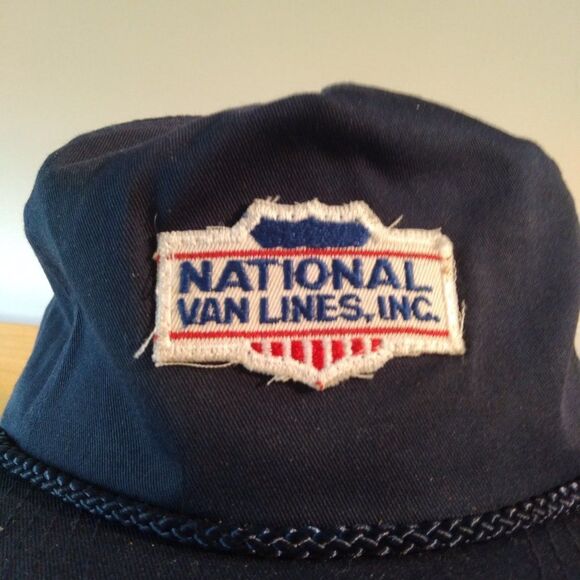 Vintage National Van Lines Patch Rope Strap Back Trucker Hat - Picture 2 of 8